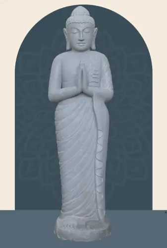 Product image of the product “Standing Buddha made of Riverstone, position Namaskara , H. 149cm. ”